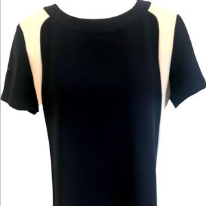 J. Crew short sleeve navy and cream blouse size 8